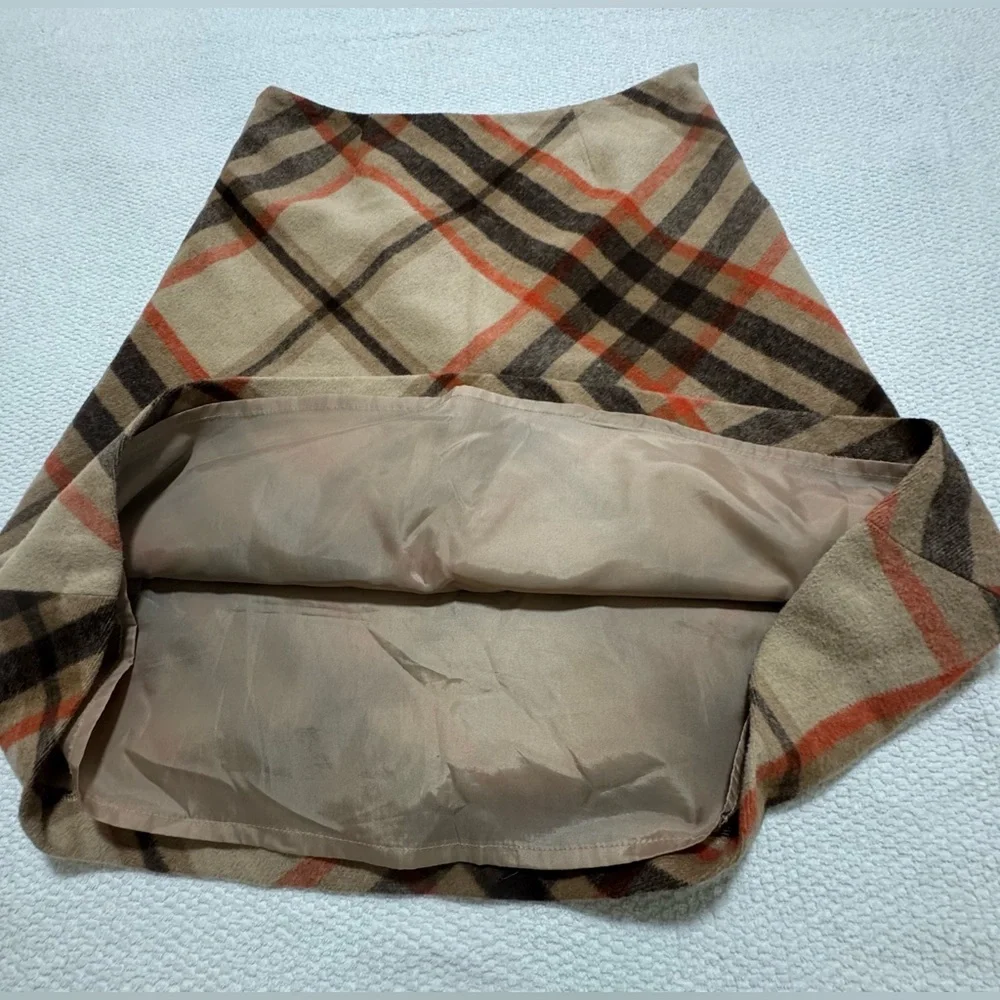 Chadwicks of Boston Size 8 Wool Blend Plaid Lined A-Line Skirt - Picture 5 of 11